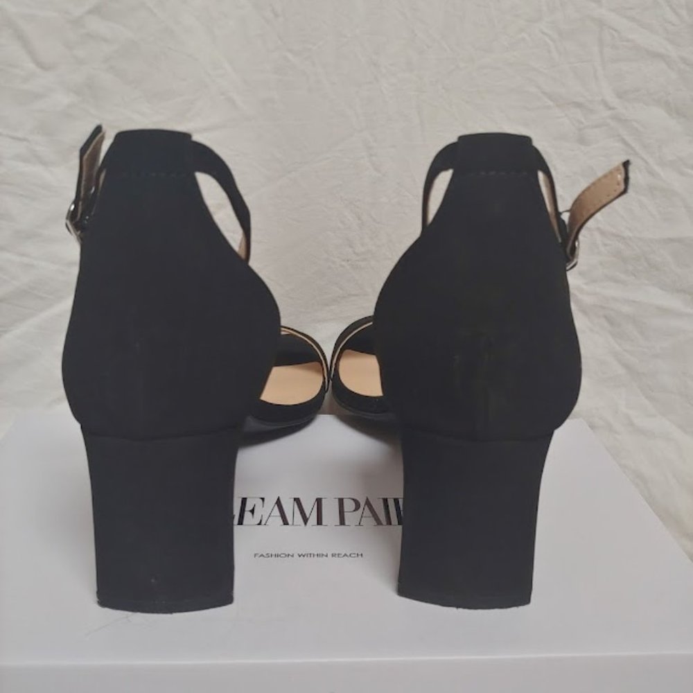 Dream Pairs Square Toe Low Block Heel Open Toe Sandal in Black Size 7.5 - Picture 3 of 8